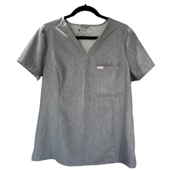 Figs Tops - FIGS Graphite Slim Catarina One-Pocket Scrub Top Size L